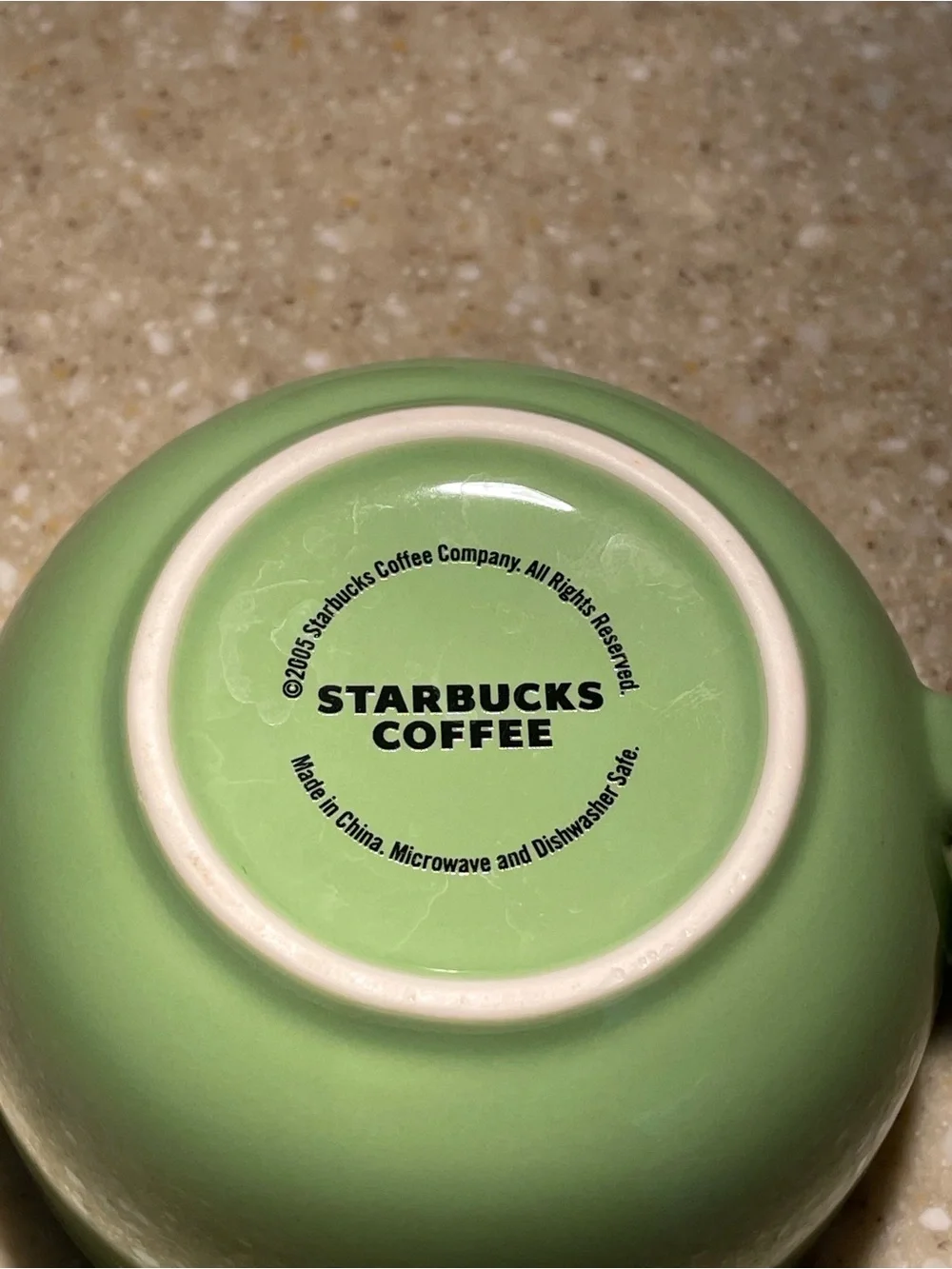 2005 Starbucks Pastel Green Polka Dot Mug